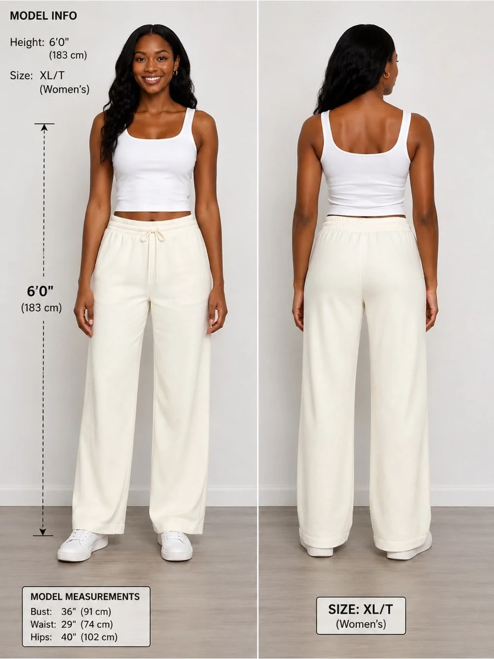 NWT |Athleta |Seasoft Straight Pant |XL Tall |Ivory |Wide Leg |34” Inseam